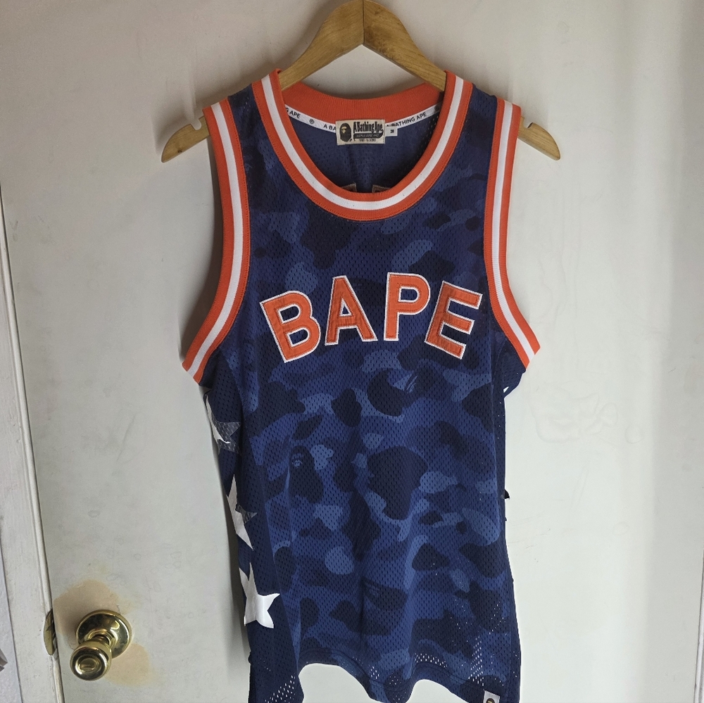 Bape Navy Color Camo Basketball Jersey Medium A Bathing Ape #88